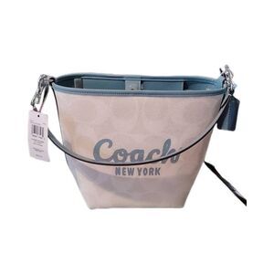 NWT~COACH City Bucket Bag with Coach Graphic in Chalk & Bluebell~$490 Retail Tag